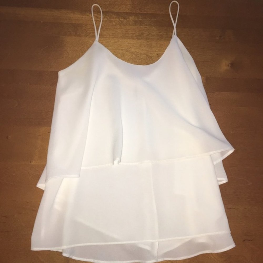 Anthropologie Flowy White Tank Top